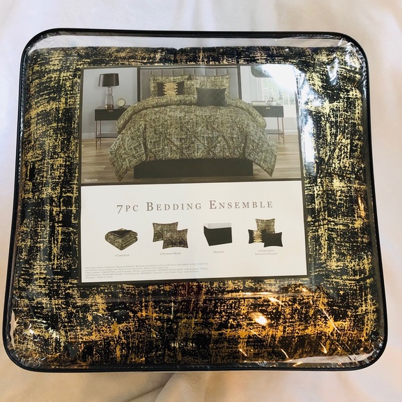 Bedding Black Gold Comforter Set Queen Poshmark